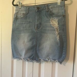 Machine Womens Large denim mini skirt